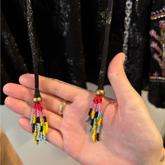 ZARA EMBROIDERED JACQUARD BLOUSE - Picture 9 of 14